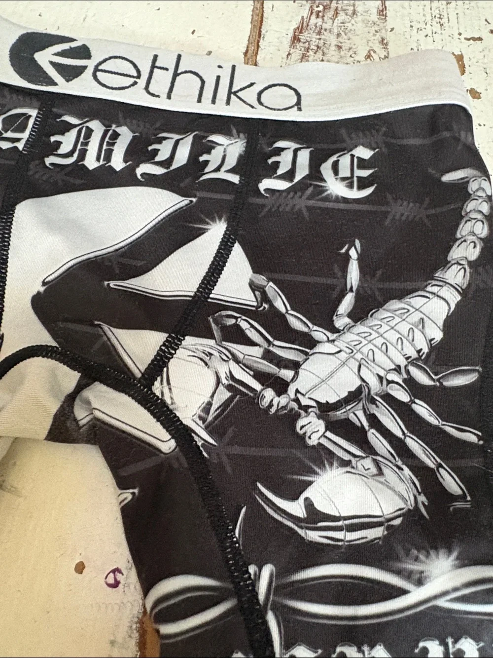 ethika Black & White Scorpion Graphic Boxer Briefs